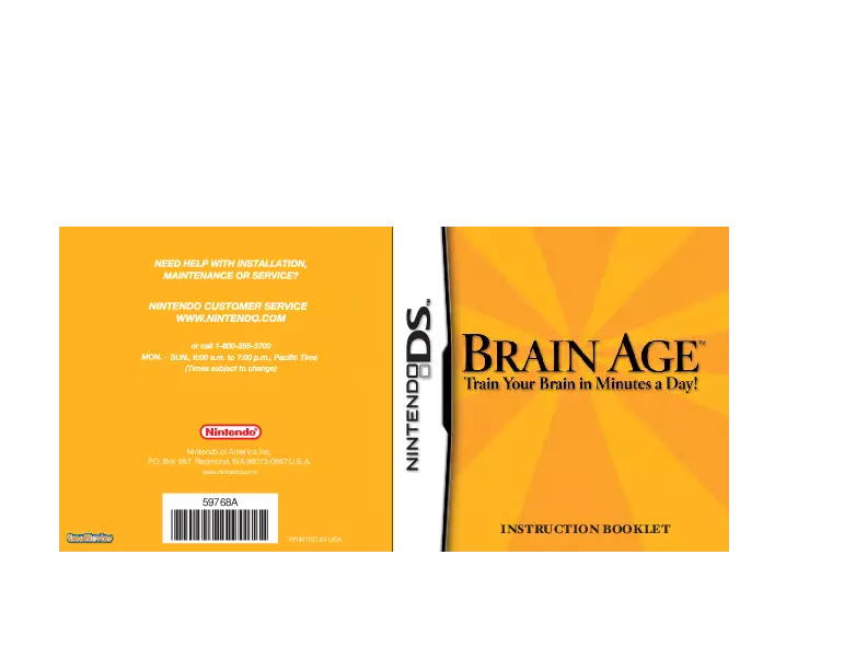 manual for Brain Age - Train Your Brain in Minutes a Day!